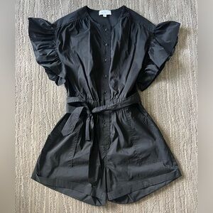 Black button-up romper
